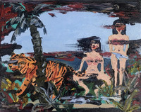 Thai Girls with a Tiger
